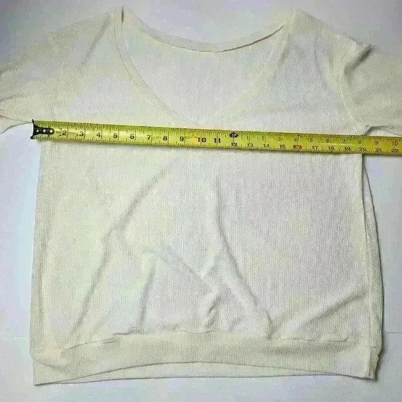 Cream Sheer Long Sleeve Top Large Womens - Picture 3 of 6